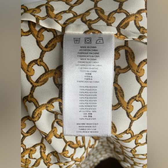 MICHAEL Michael Kors Brown and Gold Long Sleeve Button Down Shirt - Picture 9 of 11